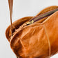 Vintage 1970s Cognac Toned Scalloped Edge Deadstock Leather Purse