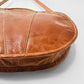 Vintage 1970s Cognac Toned Scalloped Edge Deadstock Leather Purse