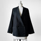 1960s Black HOLT RENFREW Wool Double Breasted Jacket - Sz. S/M