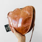 Vintage 1970s Cognac Toned Scalloped Edge Deadstock Leather Purse