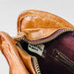 Vintage 1970s Cognac Toned Scalloped Edge Deadstock Leather Purse