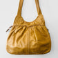 Vintage 1970s Buttery Tan Gathered Detail Leather Purse