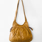 Vintage 1970s Buttery Tan Gathered Detail Leather Purse