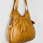 Vintage 1970s Buttery Tan Gathered Detail Leather Purse