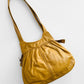 Vintage 1970s Buttery Tan Gathered Detail Leather Purse