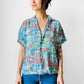 1960s Well Worn Cotton Palm Japan Button Up Shirt - Sz. S/M