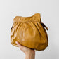Vintage 1970s Buttery Tan Gathered Detail Leather Purse