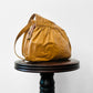 Vintage 1970s Buttery Tan Gathered Detail Leather Purse
