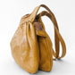 Vintage 1970s Buttery Tan Gathered Detail Leather Purse