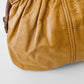 Vintage 1970s Buttery Tan Gathered Detail Leather Purse