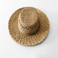 Vintage 1960s Natural Woven Straw Brimmed Hat - Sz. S