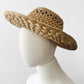 Vintage 1960s Natural Woven Straw Brimmed Hat - Sz. S