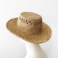 Vintage 1960s Natural Woven Straw Brimmed Hat - Sz. S