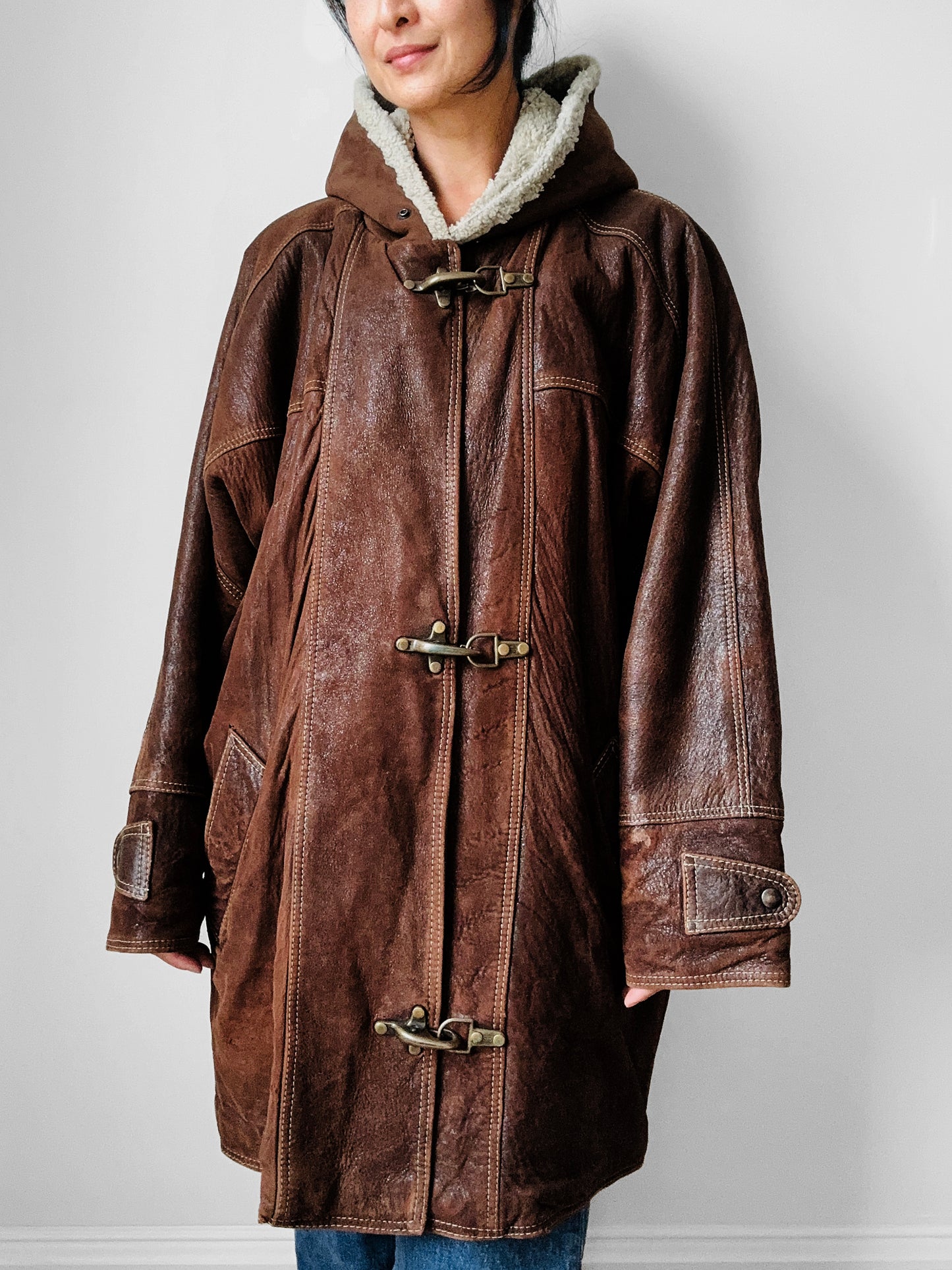 1980s Brown HOLTS RENFREW Vegan Leather Jacket - Sz. M/L