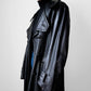 1980s Buttery Soft Long Black Leather Coat - Sz. Large