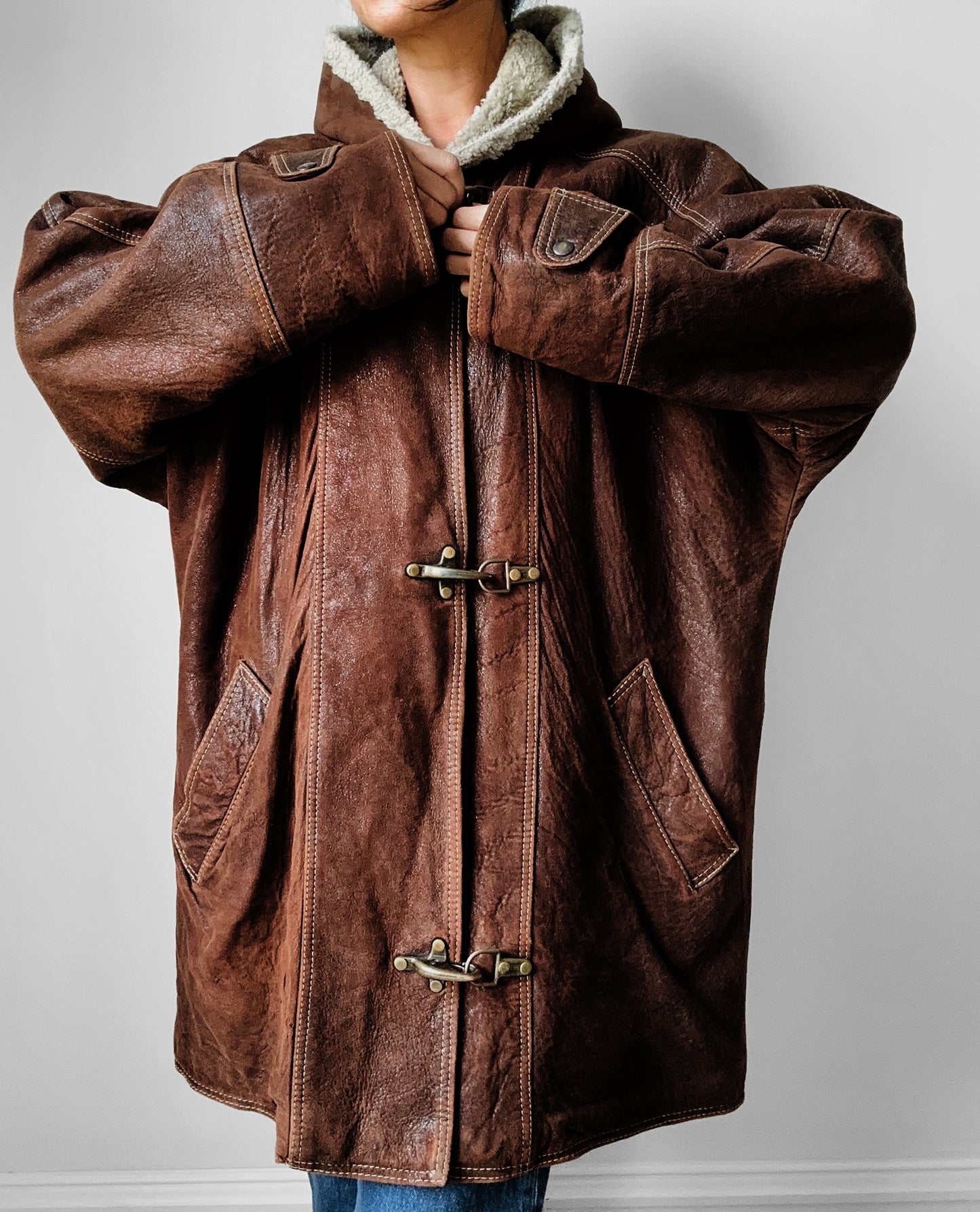 1980s Brown HOLTS RENFREW Vegan Leather Jacket - Sz. M/L