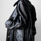 1980s Buttery Soft Long Black Leather Coat - Sz. Large