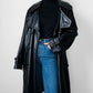 1980s Buttery Soft Long Black Leather Coat - Sz. Large