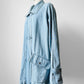 1990s - 2000s Soft Light Wash Denim Chambray Zippered Chore Jacket- O/S