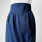 1980s Dark Wash Soft Chambray Elastic Waist Pleated Skirt - Waist 27 - 29