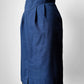 1980s Dark Wash Soft Chambray Elastic Waist Pleated Skirt - Waist 27 - 29