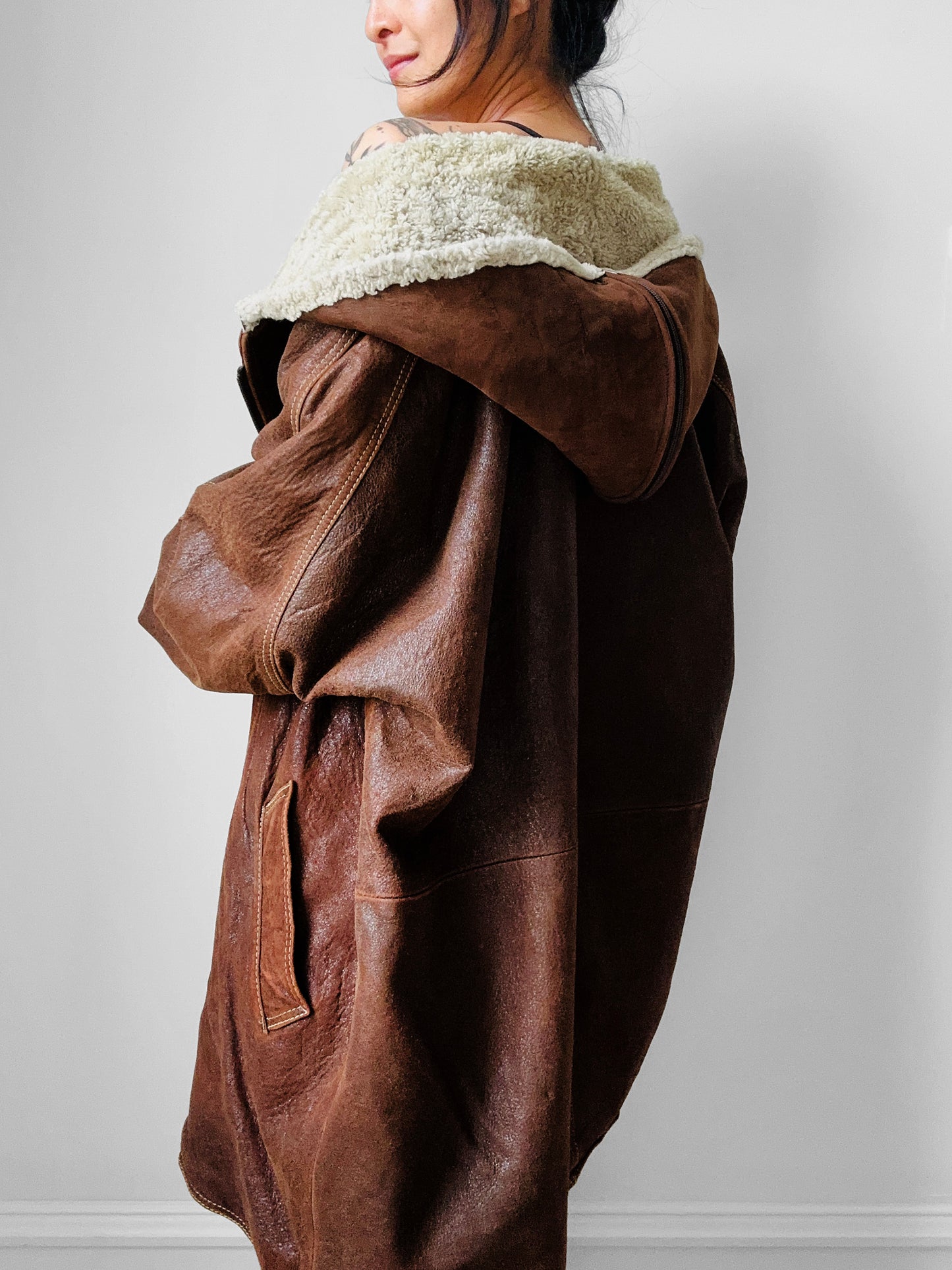 1980s Brown HOLTS RENFREW Vegan Leather Jacket - Sz. M/L