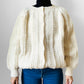 Chunky Cream Handknit Handmade Cable-Knit Wool Blend Cardigan - O/S