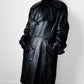 1980s Buttery Soft Long Black Leather Coat - Sz. Large