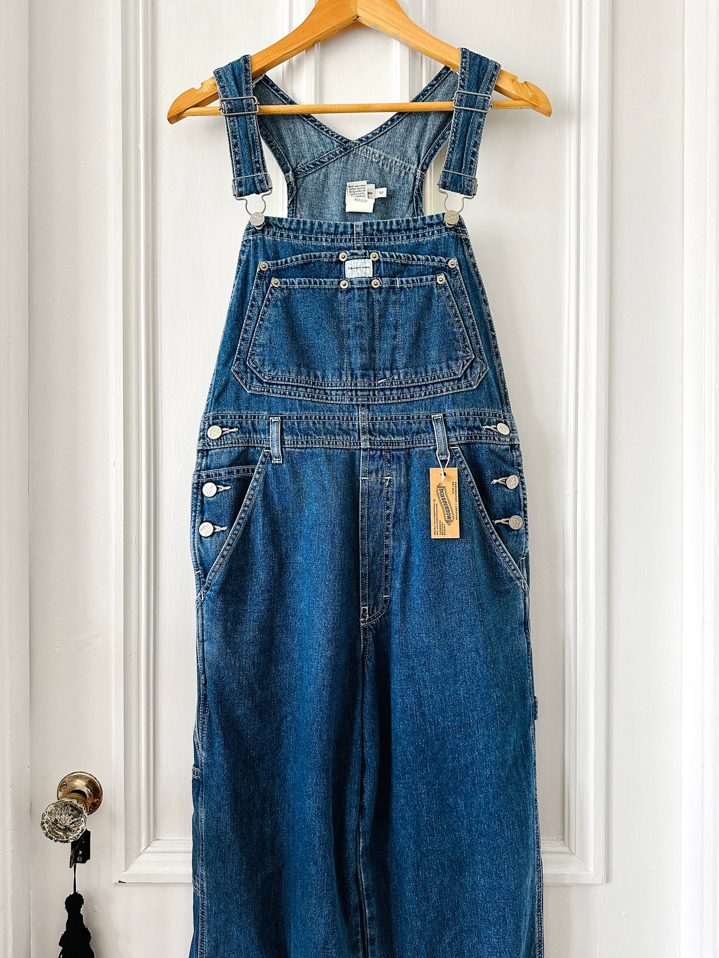 1990s Calvin Klein Dark Wash Overalls - Sz. S/M