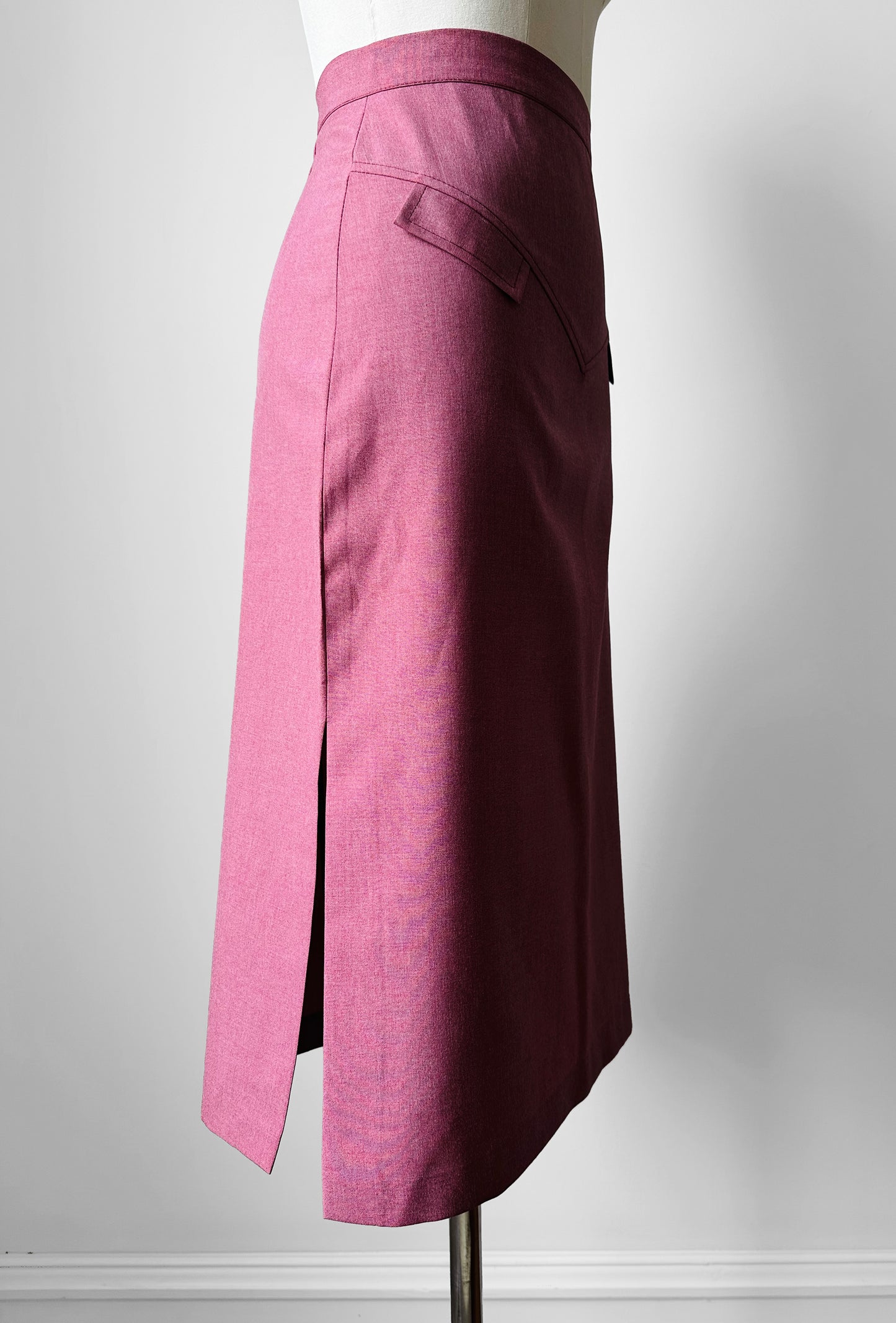 1970s Rose Mauve Aline Lightweight Skirt - Sz. XXS / XS