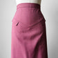 1970s Rose Mauve Aline Lightweight Skirt - Sz. XXS / XS