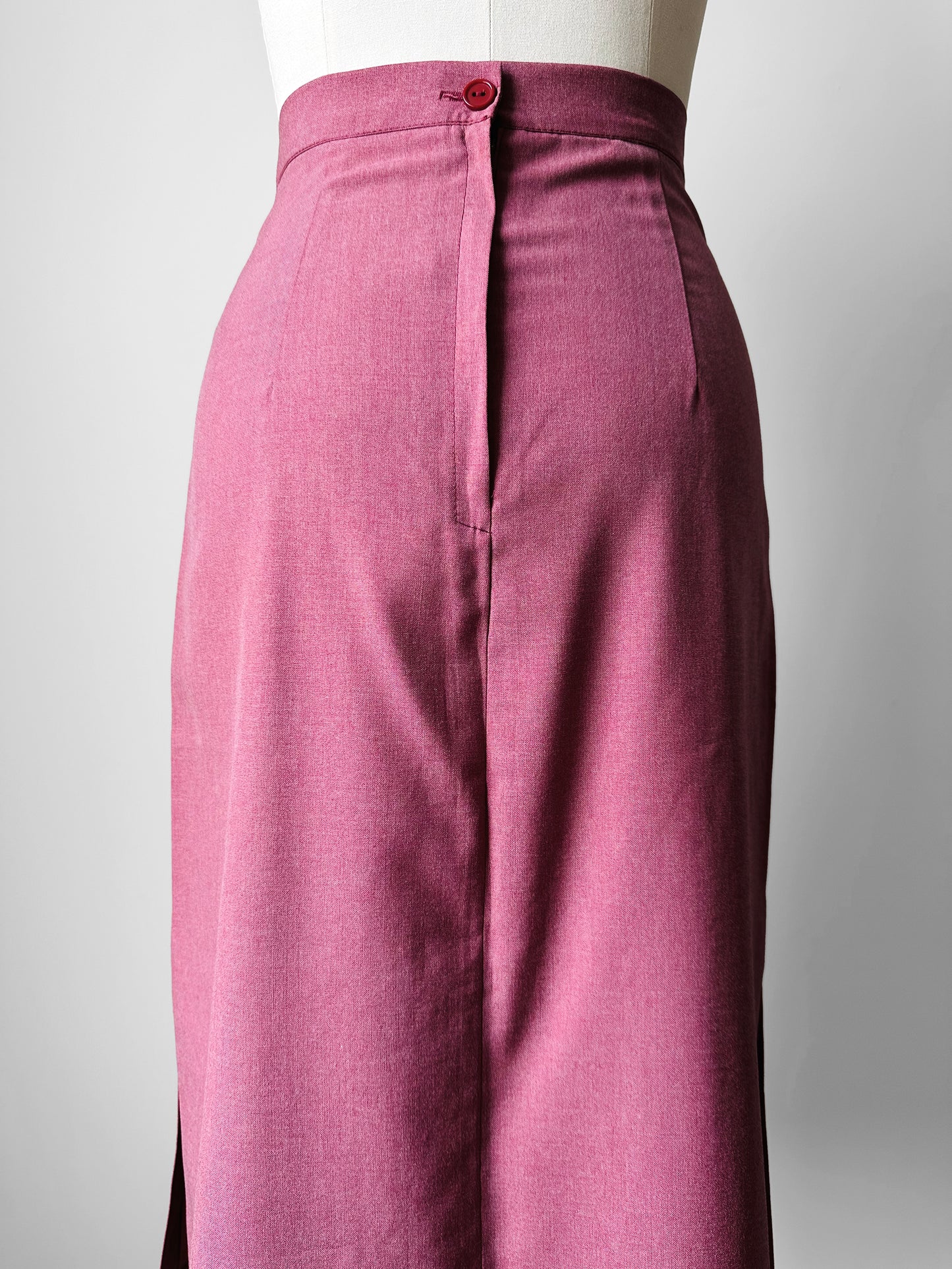 1970s Rose Mauve Aline Lightweight Skirt - Sz. XXS / XS