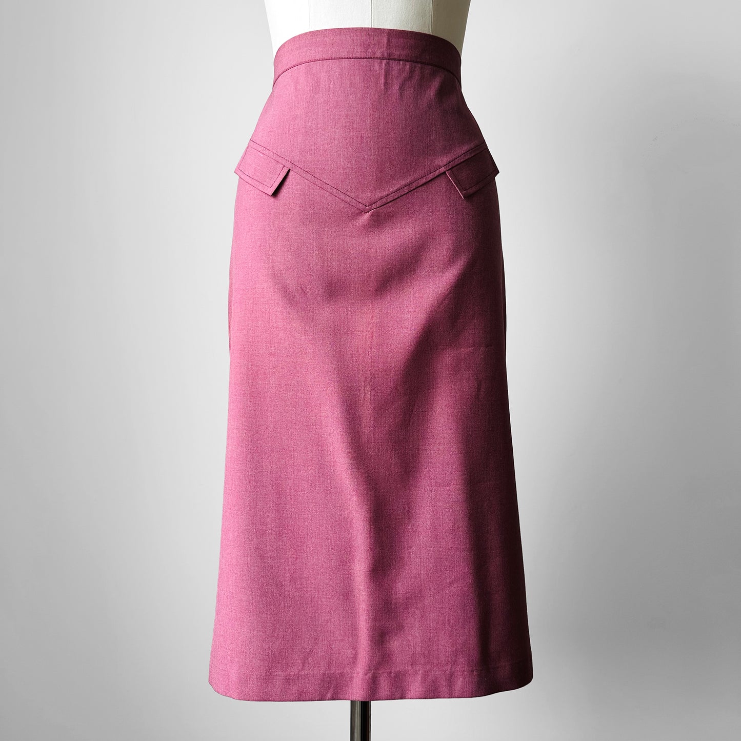 1970s Rose Mauve Aline Lightweight Skirt - Sz. XXS / XS