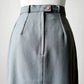 1970s Grey TAMCO Aline Pleated Belted Skirt - Sz. XS / S