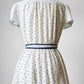 1970s Blue and White French Floral Summer Dress - Sz. S