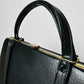 1960s Black Vinyl Top Handle Handbag