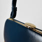 1960s Dark Navy Blue Vinyl Top Handle Handbag