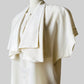 1980s Cream Draped Neck Blouse -  Sz. S/M