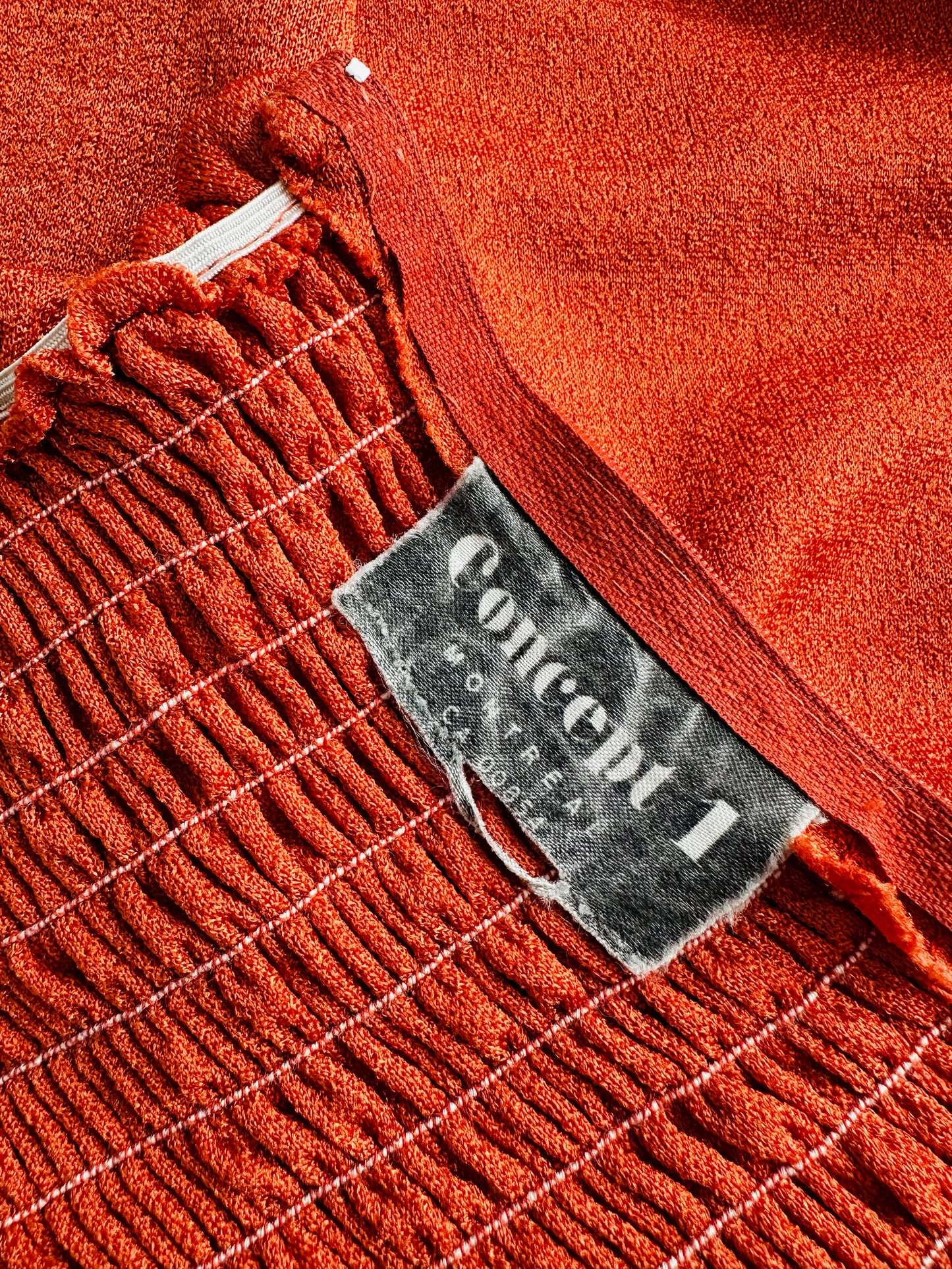 Vintage 1970s Burnt Tangerine Midi-Length Halter Dress - Sz. S/M