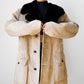 1970s Tan Corduroy Wool Faux Fur Quilted Interior Jacket - Sz. Large