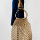 Vintage 1960s - 1970s Natural Woven Knotted Raffia Market Day Bag