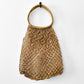 Vintage 1960s - 1970s Natural Woven Knotted Raffia Market Day Bag