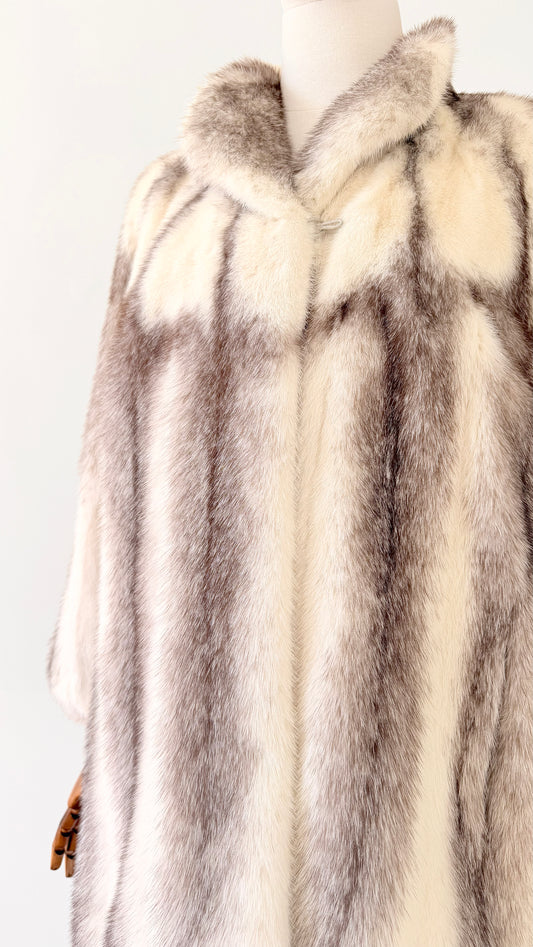 Vintage 1960s Off-White and Taupe Mink Fur Jacket - Sz. S/M (Copy)