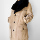 1970s Tan Corduroy Wool Faux Fur Quilted Interior Jacket - Sz. Large