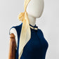 Vintage 1970s Sapphire Blue with Cream Trim Zippered Designer Knitted Jersey Dress with Belted Collar Detail - Sz. S