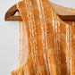 Vintage 1960s Woven Pale Orange Mixed Fibre Boucle Sleeveless Empire Waist Shift Dress - Sz. XS/S