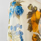 Vintage 1960s Blue and Mustard Orange Floral Sheer Scarf Kerchief