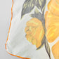 Vintage 1960s Blue and Mustard Orange Floral Sheer Scarf Kerchief