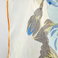 Vintage 1960s Blue and Mustard Orange Floral Sheer Scarf Kerchief
