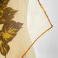 Vintage 1960s Blue and Mustard Orange Floral Sheer Scarf Kerchief